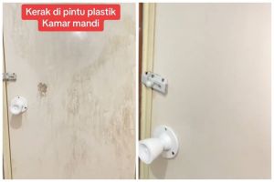 Tanpa cairan pemutih, wanita ini punya cara jitu hilangkan kerak pintu kamar mandi pakai 2 bahan dapur