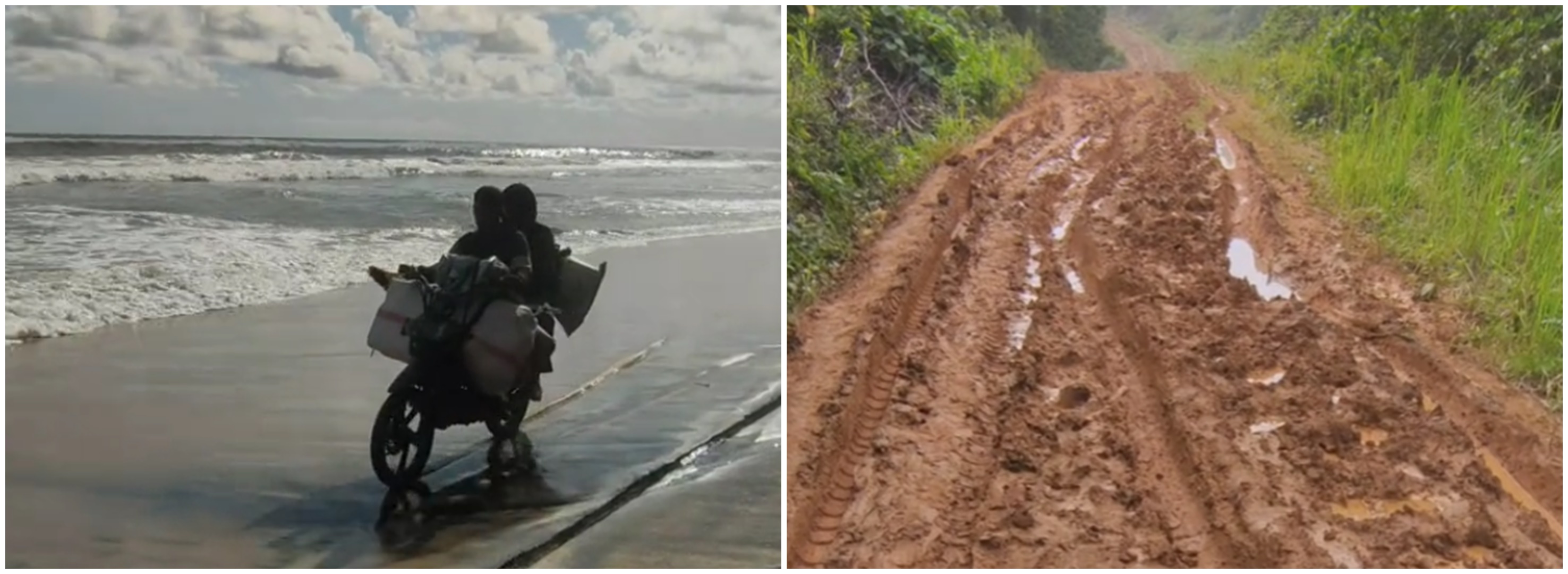 Jalan menuju desa rusak berat, warga nekat lewat tepian laut sebagai akses alternatif walau berisiko