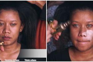 Super manglingi, transformasi wajah manten Jawa berkulit sawo matang ini glowing berbalut makeup  bold