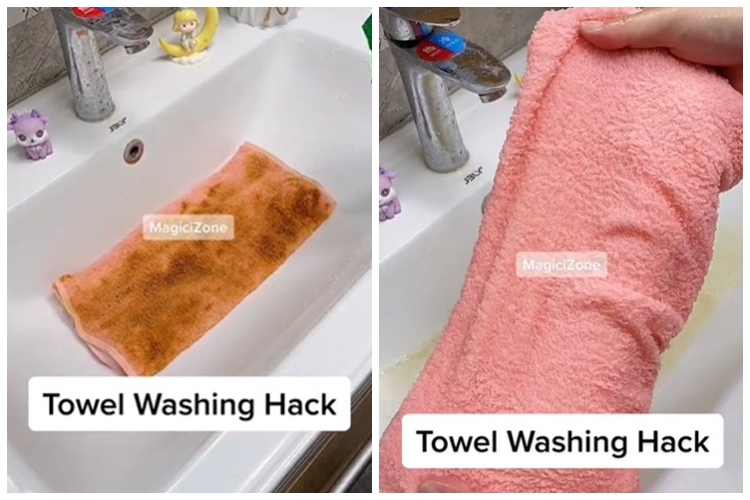 Tak perlu direndam semalaman, ini trik mencuci handuk penuh noda agar kinclong pakai 3 bahan dapur