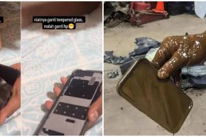 11 Potret kocak momen apes saat main handphone ini nyesek pol, ngelus dada sambil kepikiran beli baru