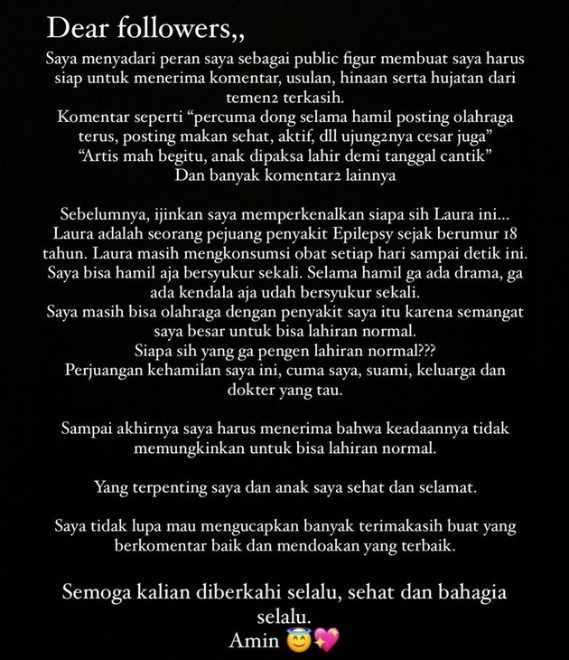 Dinyinyiri jalani operasi caesar usai melahirkan anak pertama, begini tanggapan menohok Laura Theux