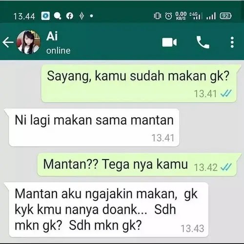 11 Chat lucu pertanyaan template 'udah makan belum' ini jawabannya di luar nurul, bikin geleng kepala