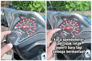 Bukan digosok oli, ini cara hilangkan noda retak di kaca speedometer motor cuma tambah 1 bahan dapur