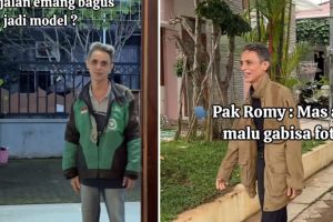 Momen fotografer minta bapak-bapak driver ojek online jadi model, 7 potretnya bikin takjub