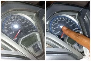 Tanpa campuran oli bekas, ini cara hilangkan noda retak di kaca speedometer motor pakai 1 bahan dapur