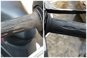 Tanpa sitrun, pria ini punya trik jitu bersihkan kerak di karet stang motor cuma pakai 1 bahan dapur