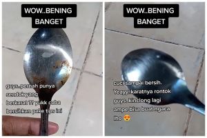 Tanpa direndam air panas, ini cara hilangkan noda karat pada sendok pakai 2 bahan dapur