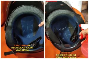 Tak perlu dijemur, begini trik hilangkan bau apek di helm cuma tambah 1 bahan dapur