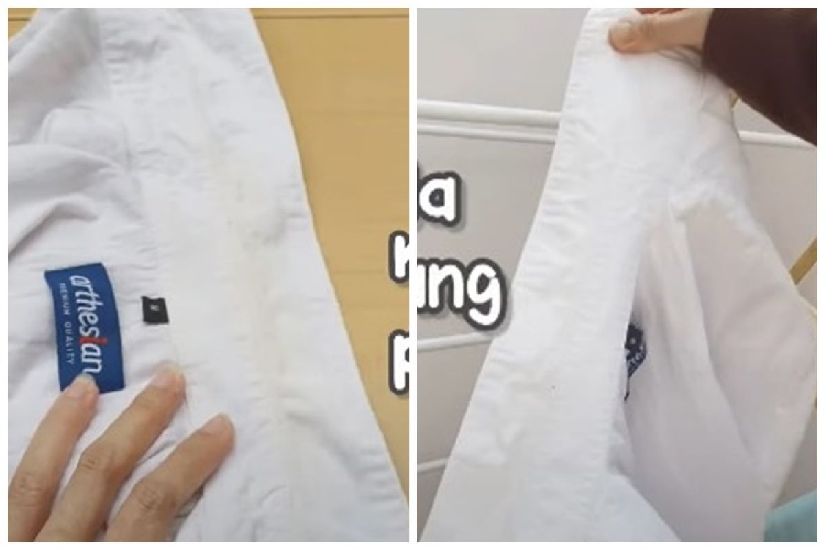 No need to brush, here's a trick to remove yellow stains from white