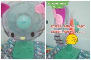 Tanpa dibongkar, cara emak-emak mengubah kipas angin jadi sedingin AC ini cuma pakai 1 bahan dapur