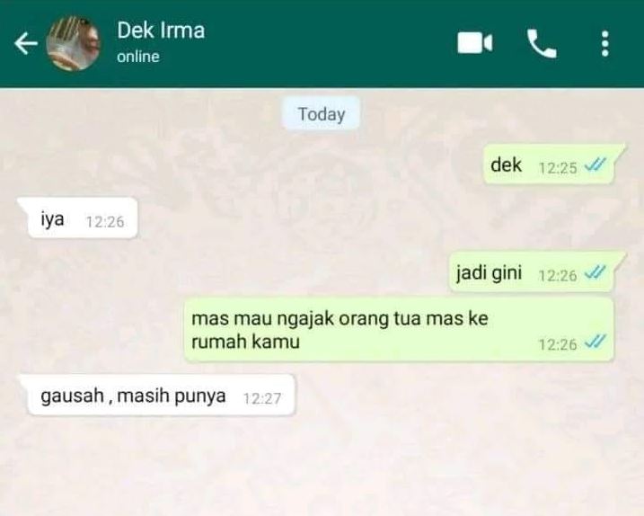 11 Chat lucu punya niat melamar ini responsnya malah nyelekit abis, auto gagal jadi menantu deh