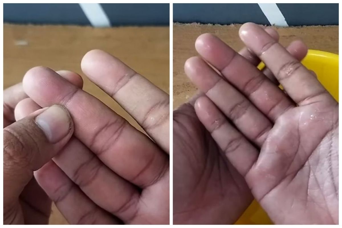 Not smeared with toothpaste, this is a trick so that your hands don't