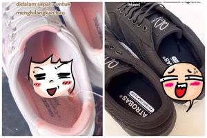 Tak perlu disemprot pewangi, ini cara hilangkan bau apek dalam sepatu cuma pakai 1 ampas dapur