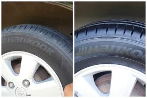 Tanpa dicuci, pria ini punya trik bersihkan ban mobil dekil jadi seperti baru ditambah 2 bahan dapur