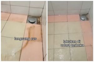 Tanpa disikat, ini trik bersihkan kerak kuning lantai kamar mandi pakai tambahan 1 bahan dapur
