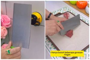 Bukan digosok batu, cara emak-emak asah pisau tumpul agar tajam lagi ini ampuh pakai 1 alat sederhana