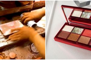 Disangka cetak batu bata, 7 proses pembuatan pallete eyeshadow ini bikin beauty enthusiast nangis