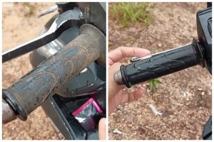 Tak diolesi larutan sitrun, ini trik basmi noda dekil di karet stang motor cukup tambah 1 bahan dapur