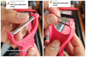 Tak perlu beli baru, ini trik menajamkan pisau pengupas buah yang tumpul cuma pakai 1 alat sederhana