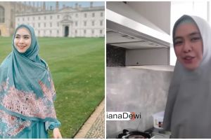 9 Potret dapur Oki Setiana Dewi berlapis marmer serba abu-abu ini full perabotan