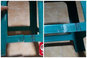 Trik bapak-bapak perbaiki kursi plastik patah ini bikin kokoh lagi cukup pakai 1 bahan dapur