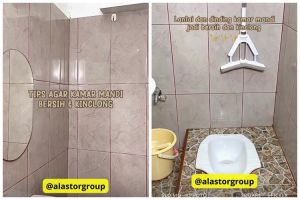 Bukan disikat cairan khusus, ini cara bersihkan lantai kamar mandi jadi kinclong pakai 2 bahan dapur