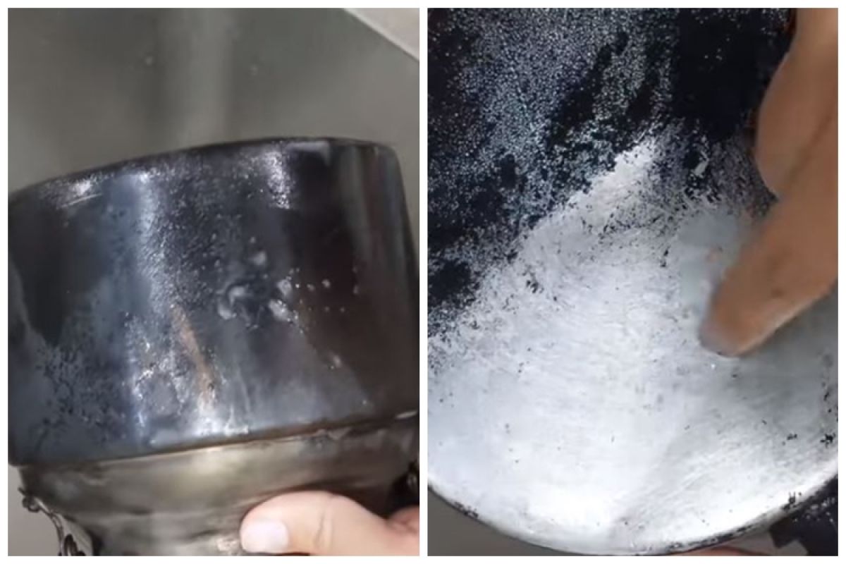 Without scrubbing with bar soap, here's a trick for cleaning a burnt and black teapot so it