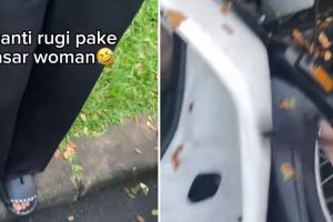 Momen pria ditabrak dari belakang oleh pengemudi wanita hingga motor rusak, ganti ruginya tuai sorotan