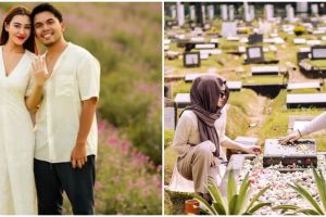 Minta restu nikahi Aaliyah Massaid, momen Thariq Halilintar ziarah ke makam Adjie Massaid penuh haru