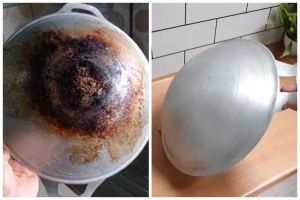 Bukan direndam sitrun, ini trik bersihkan pantat wajan berkerak gosong cuma pakai 2 bahan dapur