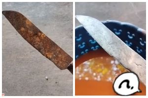 Tanpa direndam cuka, ini cara bersihkan pisau berkarat biar kinclong lagi andalkan 1 bahan sederhana