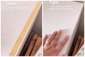 Tanpa cairan apapun, begini trik hilangkan noda stiker di atas meja cukup dengan 1 alat dapur