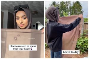 Bukan digosok deterjen, ini trik ampuh hilangkan noda minyak di kerudung andalkan 2 bahan dapur