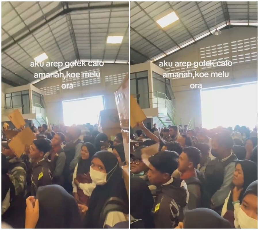 Bukti merananya cari kerja, momen pelamar masukin lamaran di pabrik sampai berdesakan ini bikin nyesek