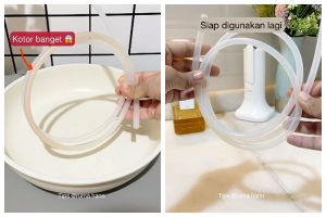 Bukan buah lemon, ini cara membersihkan selang pompa galon agar bersih maksimal andalkan 2 bahan dapur