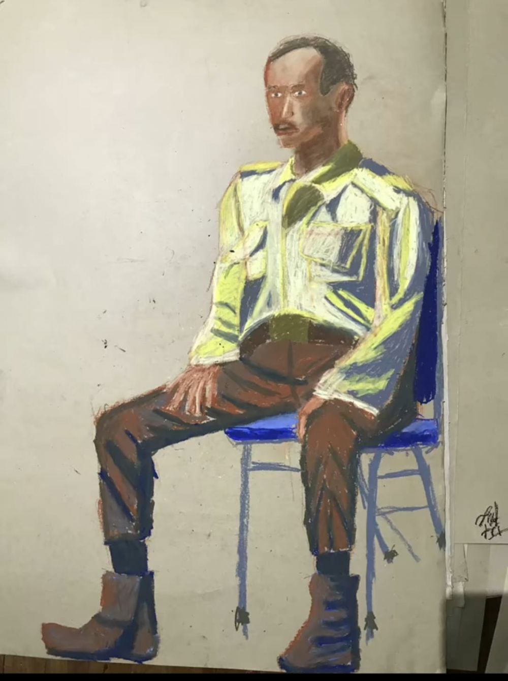 Momen mahasiswa ISI Surakarta diminta gambar sekuriti yang lagi duduk ini 7 potretnya bikin takjub