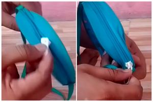 Bukan pakai gunting, ini cara memperbaiki resleting tas yang lepas cuma andalkan 1 alat dapur
