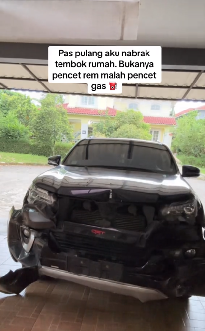 Berawal salah injak gas, momen wanita belajar mobil ini endingnya bikin tercengang