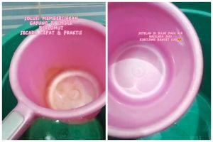 Tak disikat kuat, ibu rumah tangga ini punya cara usir noda kerak di gayung cukup tambah 1 bahan dapur