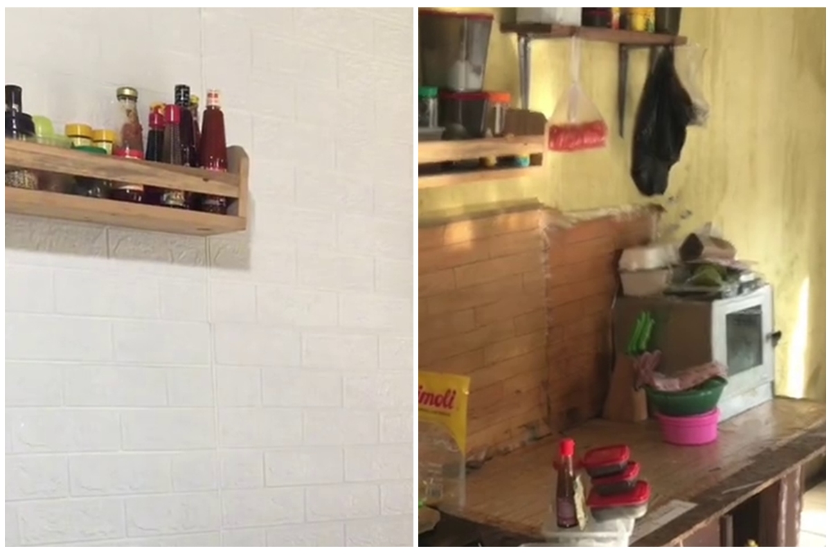Modal Rp 100 ribu, trik ibu-ibu ubah dapur papan buluk jadi estetik cocok untuk tempat ngonten