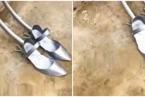 Lifehack nyeleneh pria ciptakan sepatu yang ada tempat duduknya, membantu saat capek berdiri