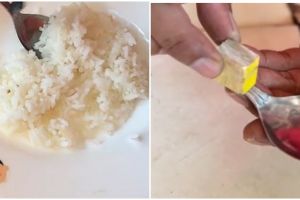 Makan tak perlu ditiup, lifehack nyeleneh pria ciptakan sendok pendingin nasi ini idenya bak ilmuwan