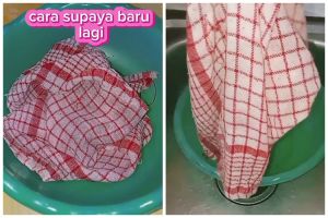 Tak perlu disikat, trik cuci serbet dapur buluk ala emak-emak ini ampuh basmi bau apek