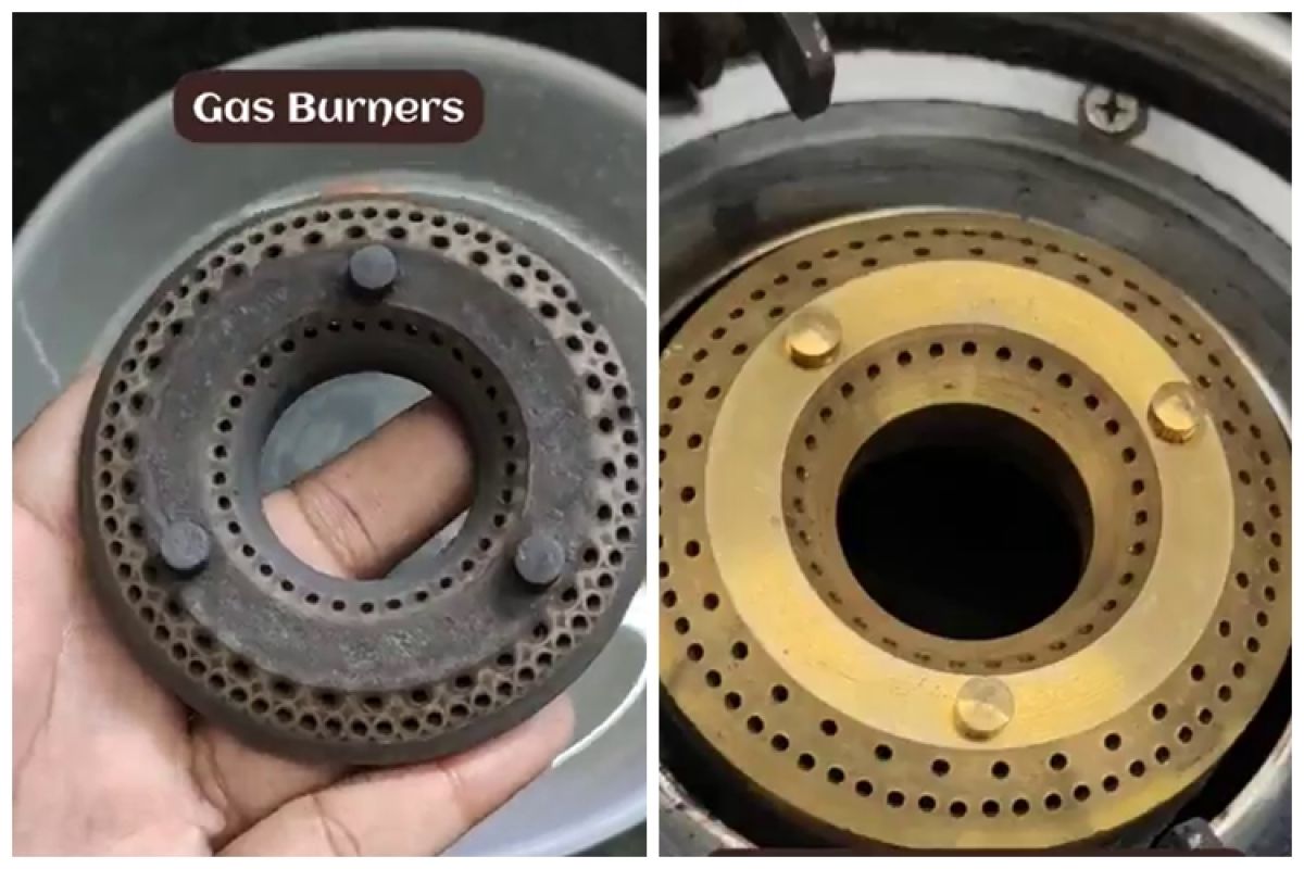 Without soaking it in citrus, this is how to clean a black crusty stove burner so that it turns