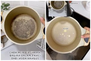 Bukan diolesi sitrun, ini trik membersihkan dasar panci yang gosong cuma gunakan 1 bahan dapur