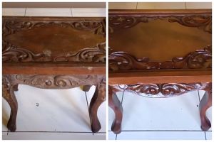 Tanpa disikat, cara bersihkan meja kayu kusam agar mengilap seperti baru pakai 1 bahan dapur