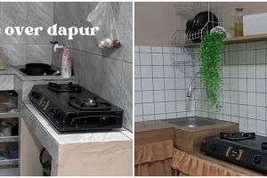 Modal Rp 180 ribu, cara emak-emak rombak dapur luas 2 meteran penuh barang ini simple tapi estetik
