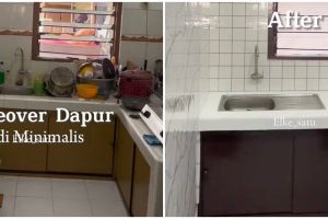 Wanita ini makeover dapur lawas ibunya yang penuh perabotan jadi estetik, trik simpelnya layak ditiru