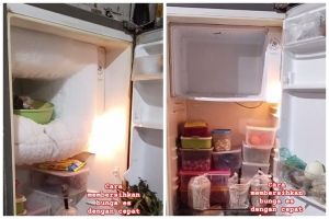 Tanpa kipas angin, trik bersihkan bunga es freezer ala bapak-bapak ini ampuh pakai 1 alat sederhana